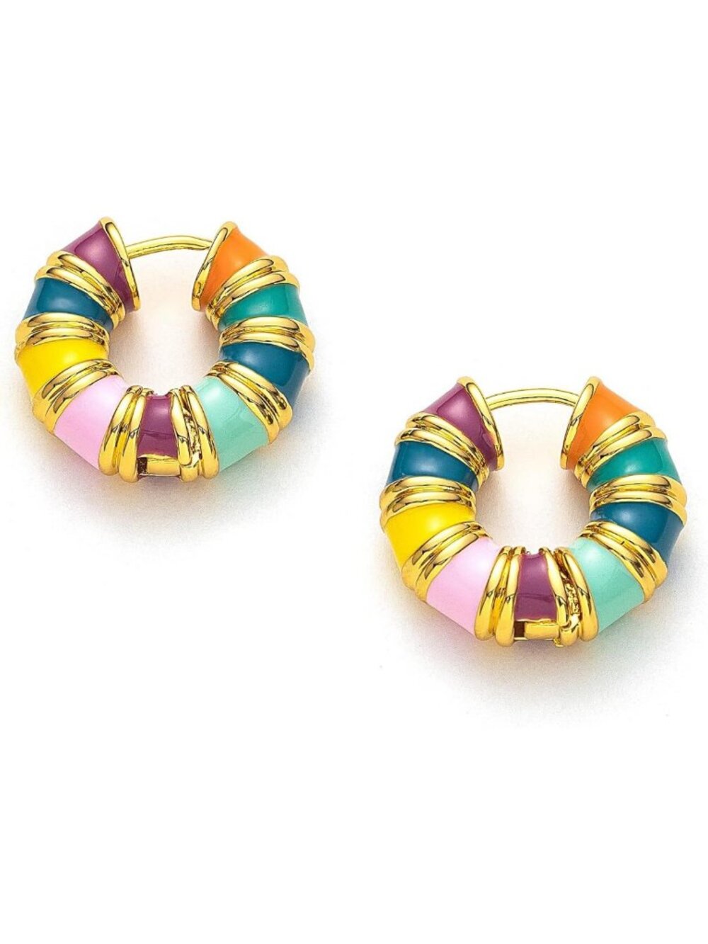 Elegant 18K Gold & Sterling Silver Hoop Earrings for Women - Stylish Jewelry